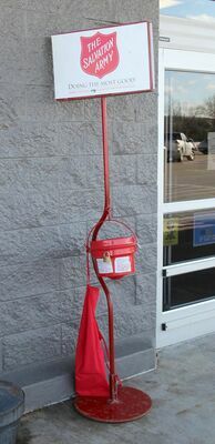 NO BELLS RINGING – The local unit of The Salvation Army has seen very few volunteers for the Red Kettle collection at the Potosi Walmart. The funds collected support Washington County residents throughout the year when in need.