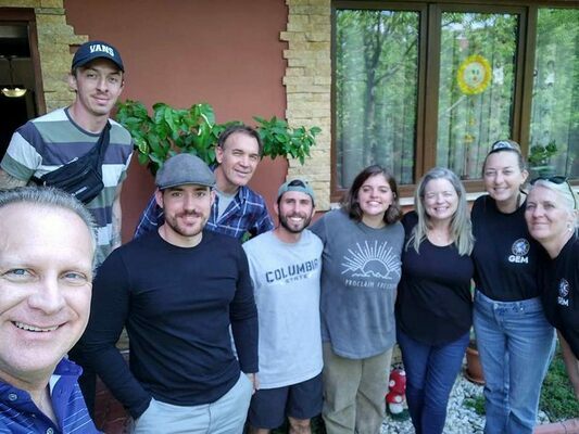 DAVE &amp; CHRIS (BOYER) CARLSON with friends in Romania that continue to help those in need in the Ukraine.              (Submitted Photo)